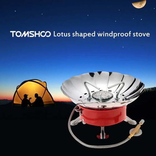 TOMSHOO 2800W Outdoor Portable Collapsible Windproof Camping Backpacking Gas Stove Camping Equipment for Flat Butane Gas Cartridge