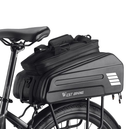 WEST BIKING E-Bike Rear Seat Bag Electric Bicycle Battery Bag Expandable Large Capacity Bicycle Rack Seats Bag Waterproof Cycling Bag 