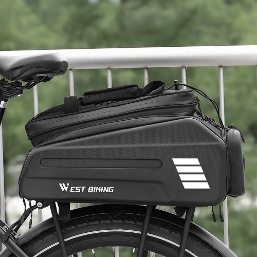 WEST BIKING E-Bike Rear Seat Bag Electric Bicycle Battery Bag Expandable Large Capacity Bicycle Rack Seats Bag Waterproof Cycling Bag 