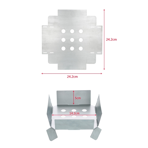 

Portable Folding Stainless Steel Pot Holder Plate with Tray Solid Fuel Alcohol Stove Burner
