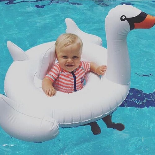 80*105*60cm Swim Swan Toddler Baby Pool Toy Inflatable Boat Floats Floating Swan Raft for Small Kids