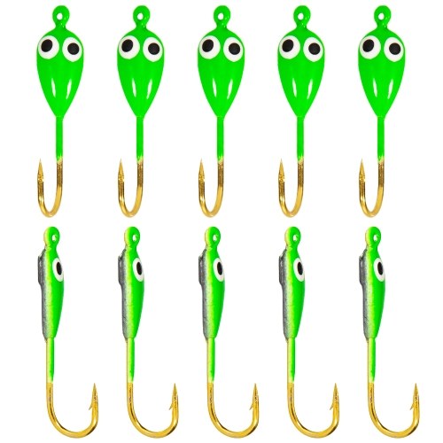 10pcs Ice Fishing Jigs High Carbon Steel Ice Fishing Jig Hooks