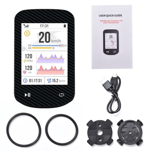 2.4-inch Color Touchscreen GPS Bike Computer ANT+ Sensor & BT Wireless IPX7 Waterproof BDS GLONASS with Offline Maps Gyroscope 24-Hour Battery Life 