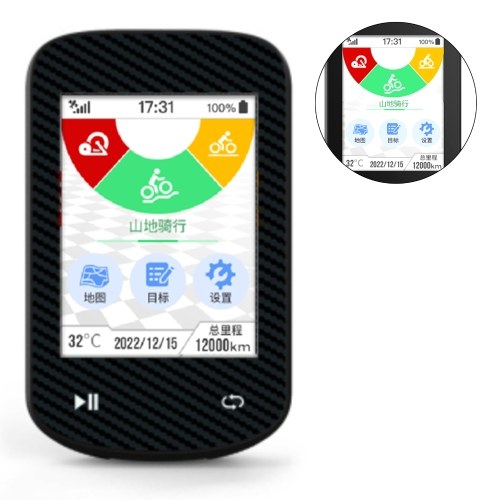 2.4-inch Color Touchscreen GPS Bike Computer ANT+ Sensor & BT Wireless IPX7 Waterproof BDS GLONASS with Offline Maps Gyroscope 24-Hour Battery Life 