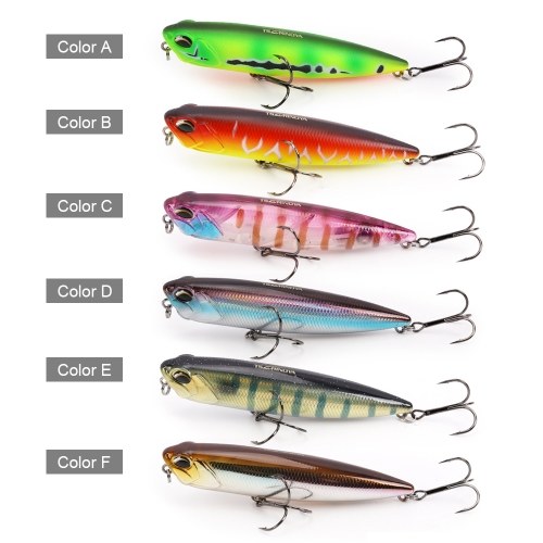 

8.5cm 10.5g Fishing Bait Long Shot Top Water Floating Pencil Lure Bait Treble Hooks