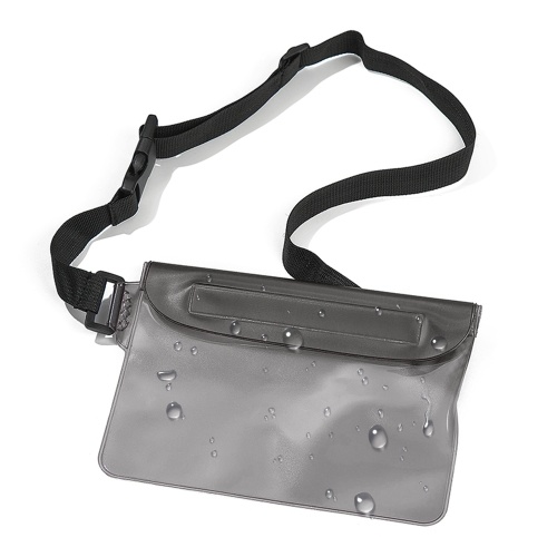 

Waterproof Pouch with Adjustable Waist Strap 3-Zipper Design Waterproof Waist Bag
