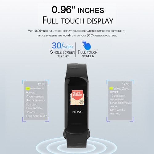

IP67 Smart Bracelet Women Men Fitness Tracker Watch with Heart Rate Blood Pressure Blood Oxygen Step Counter Calorie Counter Sleep Monitoring
