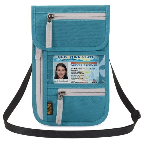 Airport Travel Neck Pouch Neck Wallet Stash Passport Holder Document Organizer