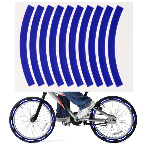 

10pcs Adhesive Reflective Tape Cycling Safety Warning Sticker Bike Reflector Tape Strip for Car Bicycle Motorcycle Scooter Wheel Rim Decoration