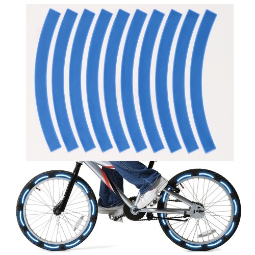 

10pcs Adhesive Reflective Tape Cycling Safety Warning Sticker Bike Reflector Tape Strip for Car Bicycle Motorcycle Scooter Wheel Rim Decoration