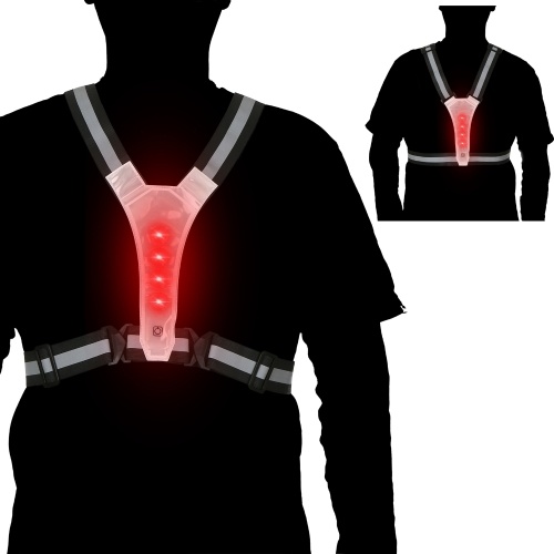 Équipement de ceinture de sécurité de nuit de gilet réfléchissant de LED haute visibilité pour courir la moto de marche de cyclisme