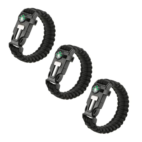 

Lixada 3PCS 5-В-1 Открытый Paracord Survival Kit В том числе компас стартера пожара аварийной ситуации нож свисток
