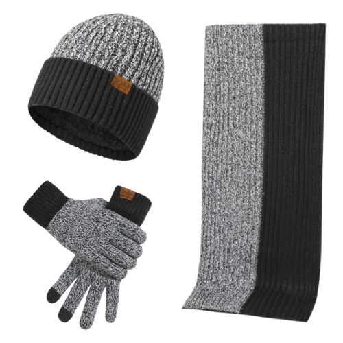 

Winter Scarf Hat Gloves Set Thick Warm Beanie Hat Cap Mitten Scarf Touch Screen Gloves Thermal Windproof Neck Warmer Cold Weather Hand Warmers for Driving Running Cycling Cold Weather