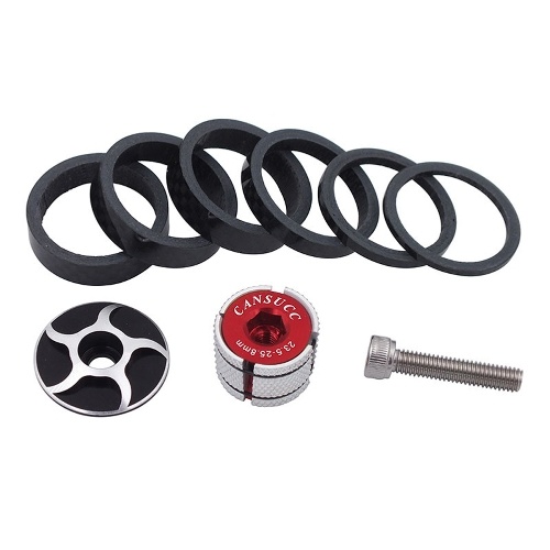 CANSUCC Bike Expander Plug 28.6mm Conjunto de espaçador de fone de ouvido de bicicleta liga de alumínio com tampa superior da haste para mountain bike de mountain bike de estrada