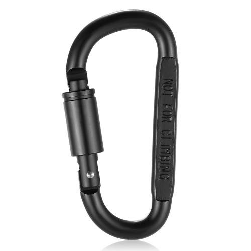 Lixada Aluminum Alloy D-ring Locking Carabiner Screw Lock Hanging Hook Buckle Keychain for Outdoor Camping Hiking