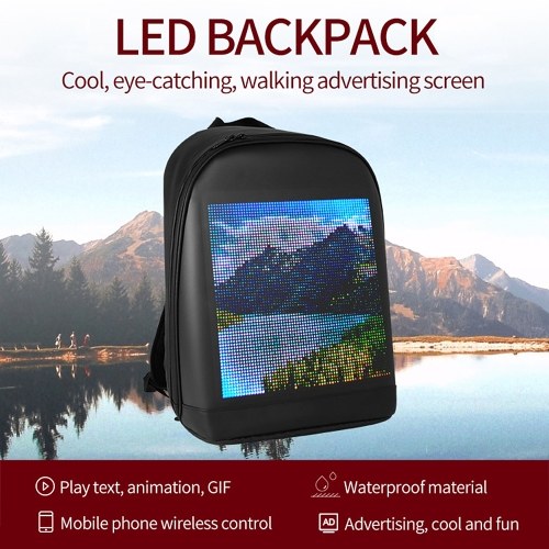 LED Color Screen Customizable Backpack Travel Bag Pack School Bag 