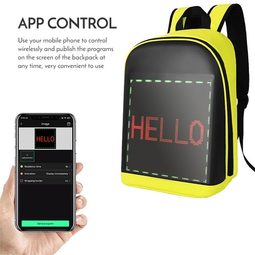 LED Color Screen Customizable Backpack Travel Bag Pack School Bag 