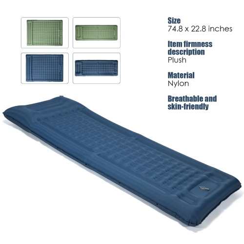 TOMSHOO Inflatable 4 Inch Sleeping Pad Mat Air Mattress with Built-in Pump for Camping Backpacking Hiking Traveling Tent