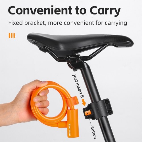 Portable Bicycle Safety Lock Steel Cable Lock AntiTheft Elasticity Lock Road Bike Steel Wire Lock Cycling Lock 