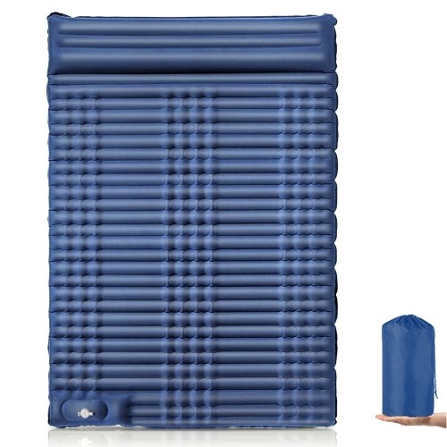 Couchette double Aonhom, tapis de camping gonflable double avec pompe à pied et oreiller, lit de lit portable compact pour sac à dos, randonnée pédestre, voyage, sous la forme d'une Tente