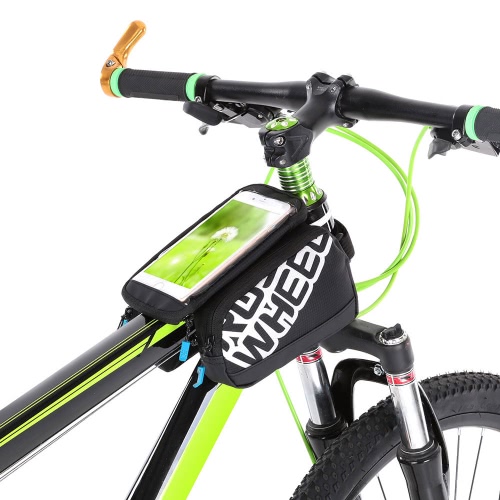 

Multifuncitonal Cyling Bike Front Frame Bag Tube Pannier Bicycle Pack Pannier with Double Pouch