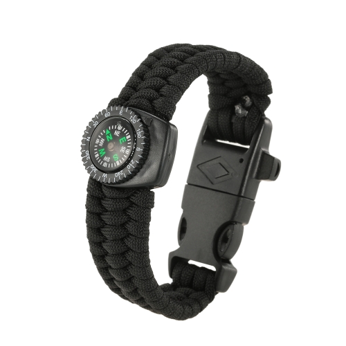 Lixada 2 STÜCKE 5-in-1 Outdoor Survival Paracord Armband mit Kompass Feuer Starter und Notfall Pfeife