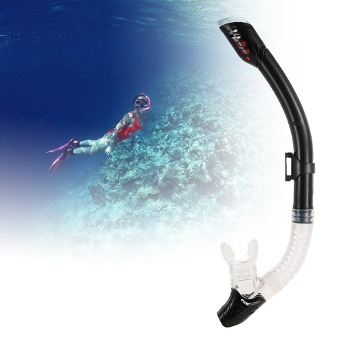 

​Anti-breakage Flexible Swimming Dry Snorkel Diving Spearfishing Scuba Snorkel Breathing Tube Silicone Mouthpiece One-way Purge Valve