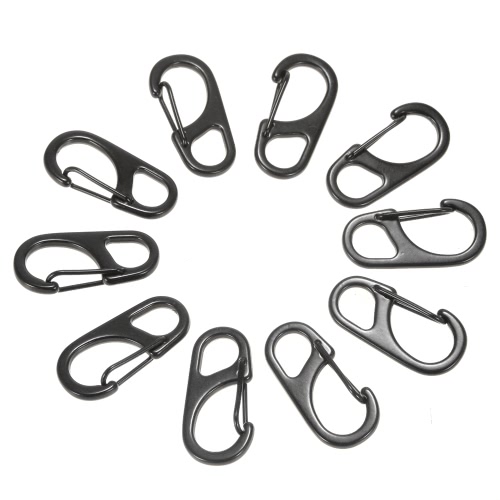 

10PCS D Форма пряжки Портативный Открытый нержавеющей стали Крючок брелок Key Ring Tool