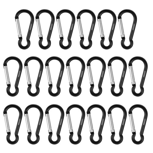 

Lixada 20PCS 2.5 "/ 6CM Алюминиевый карабинный клип Прочный подпружиненный крючок для ключей для дома для кемпинга Рыбалка Пе