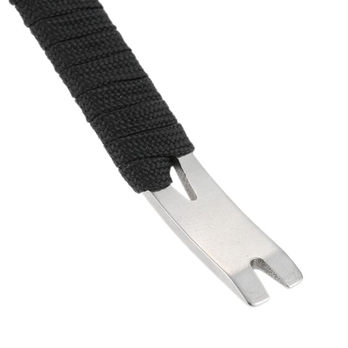 

1Pcs EDC Handmade Para Cord Knit Нержавеющая сталь Pry Bar Мини-карманный размер Crank Crowbar Скребок Key Ring Decoration Keychai