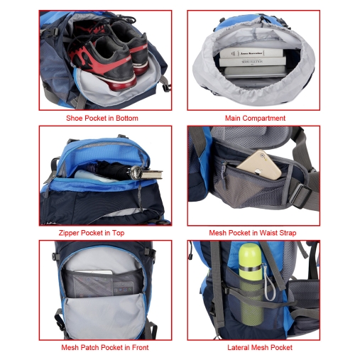 

Free Knight 60L Multi-functional Packable Hiking Daypack Travel Backpack