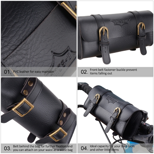 

New YA237 Retro Leather 1.2L Bike Front Handlebar Bag