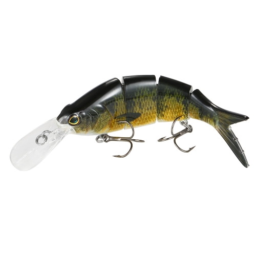 Lixada 1 PCS Fishing Lure 4 Sections Hard Lure 3D Simulation Bait Big Segmented Artificial Bait VIB Bait Treble Hook Fishing Tool