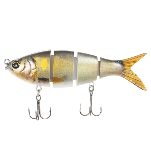Lixada 1 PCS Fishing Lure 4 Sections Hard Lure 3D Simulation Bait Big Segmented Artificial Bait VIB Bait Treble Hook Fishing Tool
