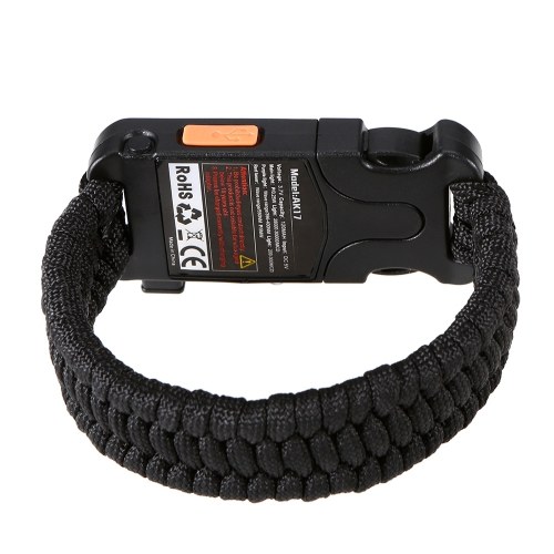 

Outdoor Bracelet Survival Bracelet Paracord Compass Flashlight Laser Whistle Retroreflector Pin 8-IN-1 Survival Tool Kit for Hiking Camping Exploration