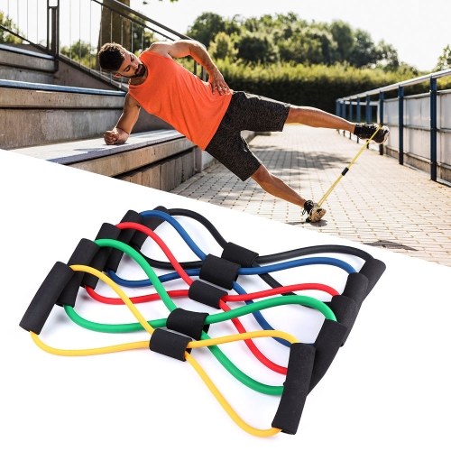 

8 Shaped Resistance Bands Exercise Cords Chest Stretch Yoga Training Fitness Elastic Tube Bands