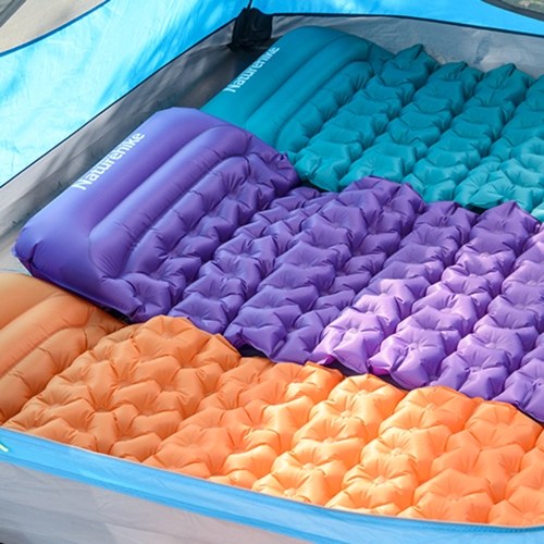 

Inflatable Pad Camping Inflating Ground Mattress Backpacking Hiking Climbing Lightweight Sleeping Pad Built-in Pillow