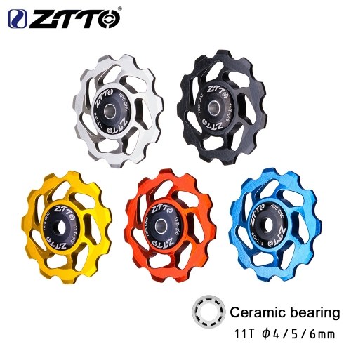 

ZTTO 11T MTB Bicycle Rear Derailleur Jockey Wheel Ceramic Bearing Pulley CNC Road Bike Guide Roller Idler 4mm 5mm 6mm