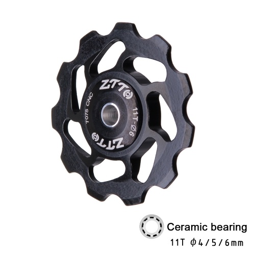 ZTTO 11 T MTB Desviador Traseiro Da Bicicleta Jockey Roda de Cerâmica Rolamento Polia CNC Guia Da Bicicleta Da Estrada Rolo Idler 4mm 5mm 6mm