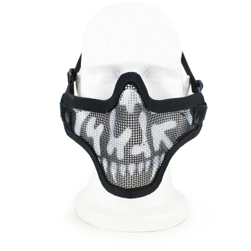 Steel Half Face Mask Protective Mesh Mask Women Teenagers Metal Low Face Mask Paintball Gaming Hunting Training CS Gaming Mask Cosplay Costume Party