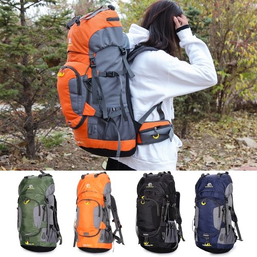 60L Waterproof Hiking Backpack Camping Mountain Climbing Cycling Backpack with Rain Cover 