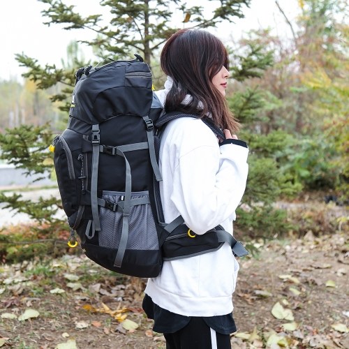 60L Waterproof Hiking Backpack Camping Mountain Climbing Cycling Backpack with Rain Cover 
