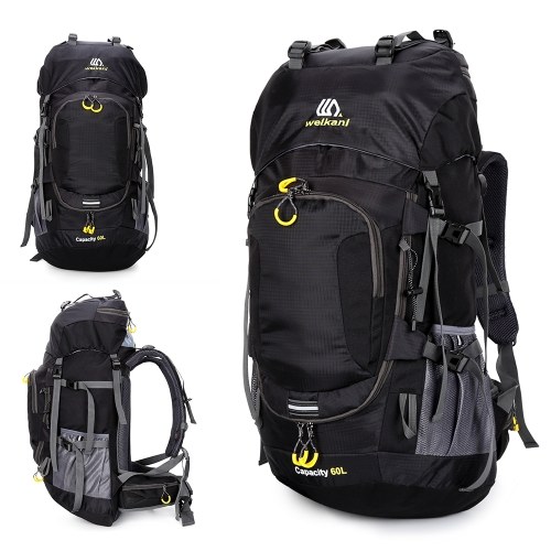 60L Waterproof Hiking Backpack Camping Mountain Climbing Cycling Backpack with Rain Cover 