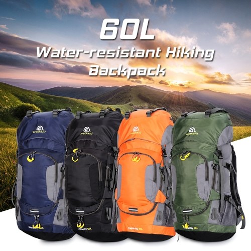 60L Waterproof Hiking Backpack Camping Mountain Climbing Cycling Backpack with Rain Cover 
