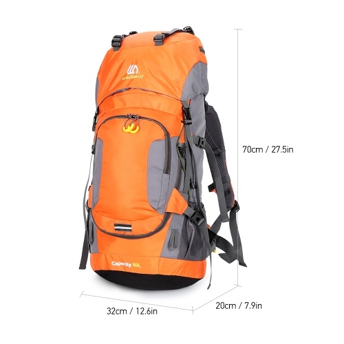 60L Waterproof Hiking Backpack Camping Mountain Climbing Cycling Backpack with Rain Cover 
