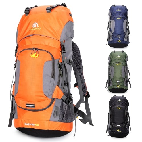 60L Waterproof Hiking Backpack Camping Mountain Climbing Cycling Backpack with Rain Cover 