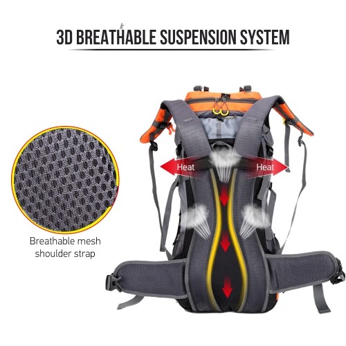 60L Waterproof Hiking Backpack Camping Mountain Climbing Cycling Backpack with Rain Cover 