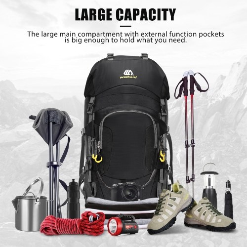 60L Waterproof Hiking Backpack Camping Mountain Climbing Cycling Backpack with Rain Cover 