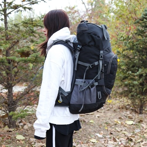 60L Waterproof Hiking Backpack Camping Mountain Climbing Cycling Backpack with Rain Cover 