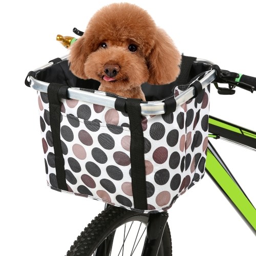 

Collapsible Bike Basket Flower Printed Small Pet Cat Dog Carrier Bag Detachable Bicycle Handlebar Front Basket Cycling Front Bag Handbag